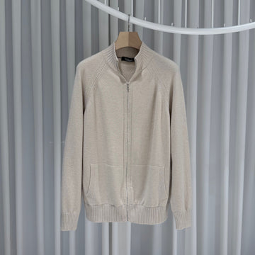 LORO PIANA Baby Cashmere 100 Strickpullover mit Reißverschluss Elfenbein 158299534 [P]