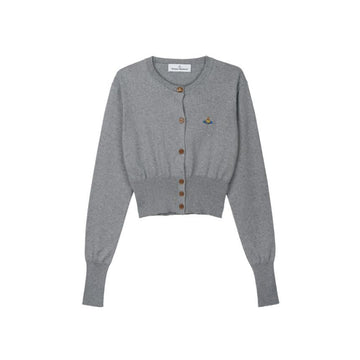 Vivienne Westwood Women's Cropped Cardigan Dark Grey Melange 1803002U-Y001V-P001 158306882 [P]