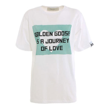 Golden Goose Logo Print Short Sleeve T-Shirt White GWP00751 P000284 10547 154390638 [P]