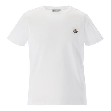 Moncler Kids Logo Patch Short Sleeve T-Shirt 8C00034 89AT9 WHITE-K 158307184 [P]