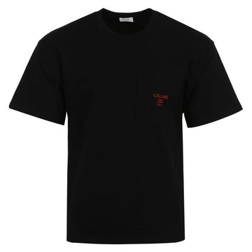 Celine Loose Fit Short Sleeve T-Shirt with Embroidered Logo 154772150 [P]