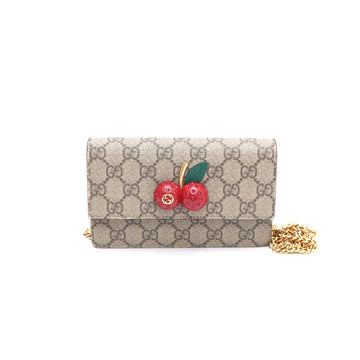 Gucci 481291 GG Supreme Canvas Cherry Mini Chain Crossbody Bag 51833098 158309182 [P]
