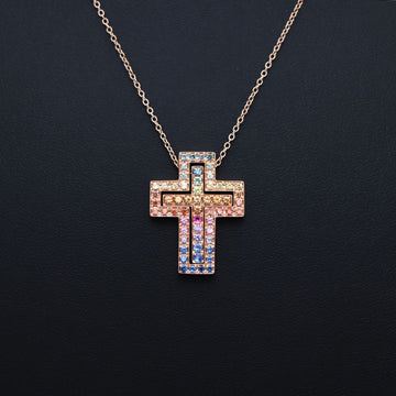 DAMIANI Mehrfarbiger Regenbogen-Saphir-Diamant Belle Époque Mittel-Halskette 20084310 158309233 [P]