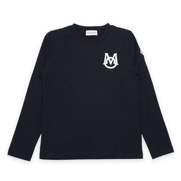 Moncler Kids Embroidered Logo Long Sleeve T-Shirt (Navy) 8D00004 83907 778 8,10A 56272086 [P]