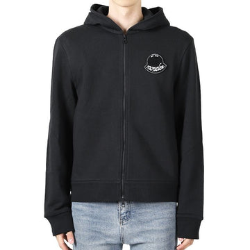 Moncler Men's Badge Patch Cotton Hooded Zip-Up Jacket (Black) 8G00023 89AZU 998 142762747 [P]