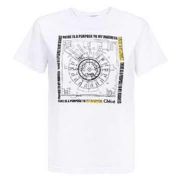 CHLOE Grafikdruck Crewneck T-Shirt Weiß 23SS CHC23UJH01181 101 51469849 [P]