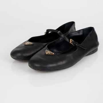 PRADA 38 Größe Dreieckslogo Ballett-Flatschuhe 1F567N 157548447 [P]