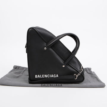 BALENCIAGA レザー トライアングル ダッフル ショルダーバッグ ブラック 157895427 [P]