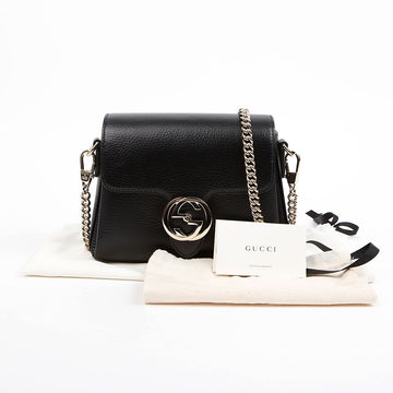 GUCCI Interlocking GG Mini Chain Crossbody Bag Schwarz 157911160 [P]