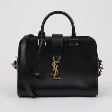 Saint Laurent Women's Cabas Baby Leather Tote Bag Black with Gold 157797254 [P]