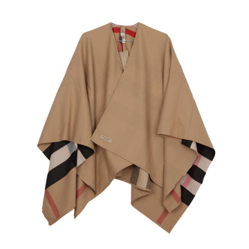 BURBERRY チェッカーリバーシブルウール女性ケープポンチョブラウン 157896166 [P]