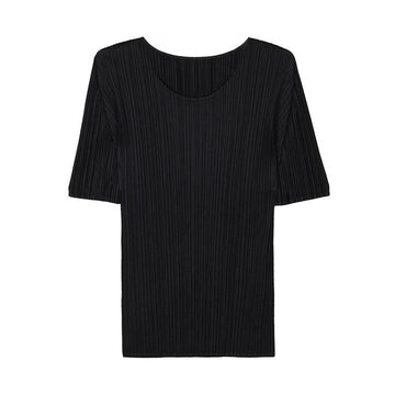 Pleats Please Issey Miyake Women's Pleated Basic T-Shirt 158313681 [P]