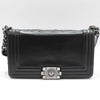 CHANEL Black Leather Boy Bag Medium Shoulder Bag 158313737 [P]