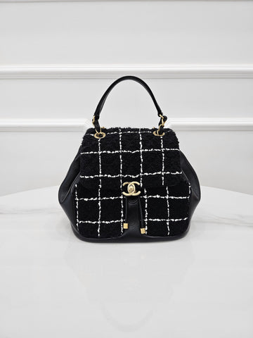 CHANEL Woll-Tweed Schwarz Innenchip AS4493 158314573 [P]