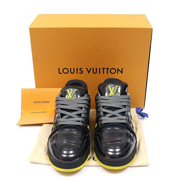 LOUIS VUITTON ブラック シルバー イエロー ペイデント トレーナー メンズ スニーカー 9.5 158315055 [P]