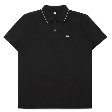 CP COMPANY メンズロゴストレッチコットンPK半袖Tシャツ（ブラック）RCCMPL722A 005263W 999 154945516 [P]
