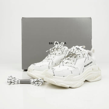 Balenciaga All-Over Logo Triple S Sneakers White 158089366 [P]