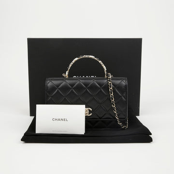 CHANEL Blumen Top Handle WOC Schulter Crossbody Tasche 158089917 [P]