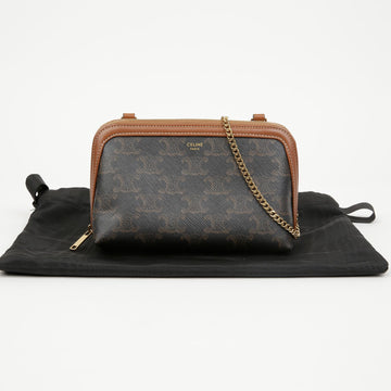 CELINE チェーンクラッチトリオンフキャンバスカーフスキン 158090149 [P]