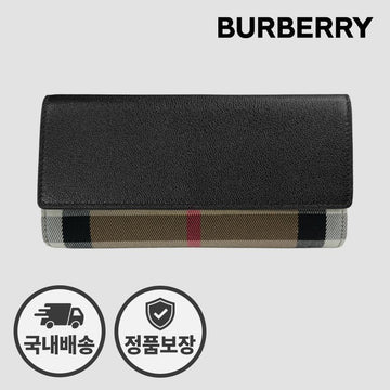 BURBERRY Damen Lange Brieftasche 80840311 HALTON Check Schwarz 154156598 [P]