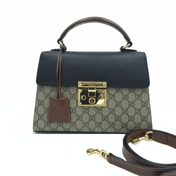 GUCCI Padlock GG Supreme Canvas Kleine Top Handle Tote Bag Schultertasche Crossbody 453188 158329259 [P]