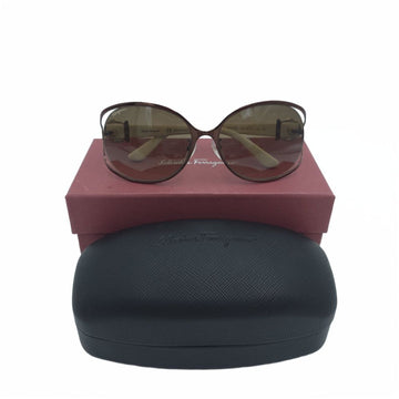 SALVATORE FERRAGAMO Damen-Sonnenbrille mit Kristallverzierung in Braun und Elfenbein SF124SRK 158329306 [P]