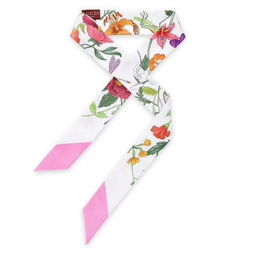 GUCCI Damensilk-Scarf mit Blumenmuster (Weiß) 825121 3G001 9072 150735605 [P]