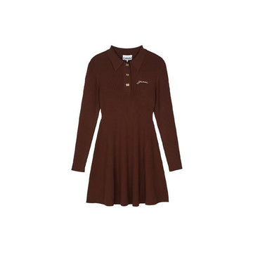 Ganni Women's Mini Short Dress Brown K2310-470 96002947 [P]