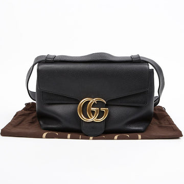 GUCCI レザー GG マーモント ショルダーバッグ ブラック 158093046 [P]
