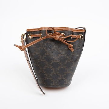 CELINE Triope Bucket Mini Schulter Crossbody Bag 10H492CZ1 158192592 [P]