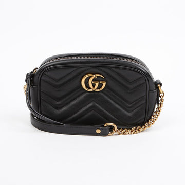 Gucci GG Marmont Matelassé Mini Crossbody Bag Black 158304842 [P]