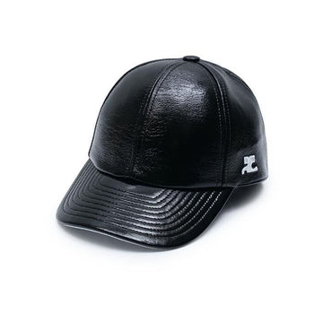 Courreges Women's Re-Edition Glossy Baseball Cap Black PERACT002VY0014-9999 68360531 [P]