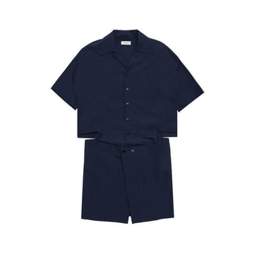 LEMAIRE Camp collar Rep Hemd Kleid DR1006-LF1067-BL790 142602432 [P]