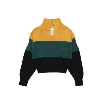 MARNI 女性 ディストレスド Vネック ニット マルチカラー CVMD0111Q0UFCB18-BLV90 60383569 [P]