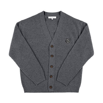 Maison Kitsune Cardigan with Bold Fox Head Patch V-Neck 119792789 [P]