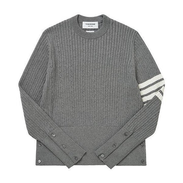 THOM BROWNE ニット 4バー ストライプ ベビー ケーブル リブ コットン メンズニット MKA460A Y3014 055 141519977 [P]