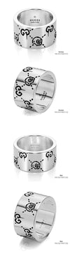 Gucci Ring YBC455319001 Ghost Skull Silver Men's Ring Women's Ring 46039265 [P]