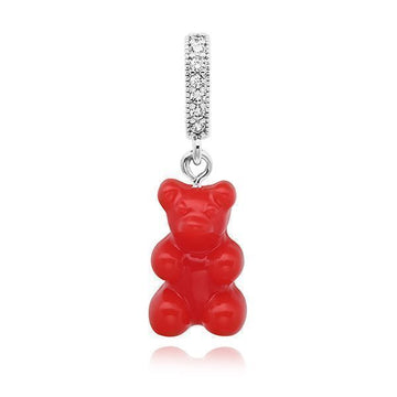 Crystal Haze Jewelry Nostalgia Bear-Sangria-Pave Connector Silver 59897461 [P]