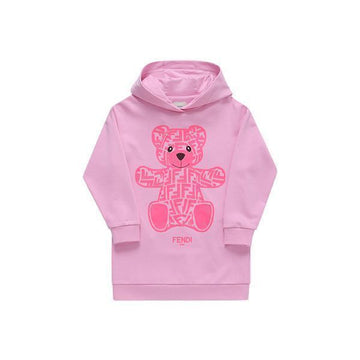 FENDI Kleid Teddy Bear Logo Kapuzenkleid 63012246 [P]