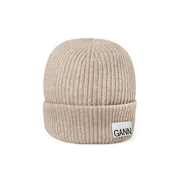 GANNI ビーニー ケーブルニット ロゴ 女性用ビーニー A5369 196 67168765 [P]