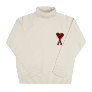 AMI Big Heart Logo Intarsia Rollkragenpullover 150215473 [P]