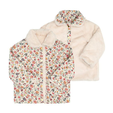 LOUISE MISHA Reversibler gestepptes Kinder-Mantel mit floralem Muster 150543587 [P]