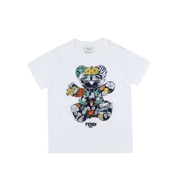FENDI Teddy Bear Logo Kinder T-Shirt kurzärmlig 154838301 [P]