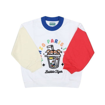 KENZO Happy Sweet Tiger Contrast Ringer Kinder Sweatshirt 155714404 [P]