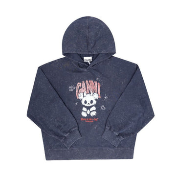 GANNI Kapuze A1060063 252 Isolierte Teddy Logo Cropped Damen Hoodie 157223361 [P]
