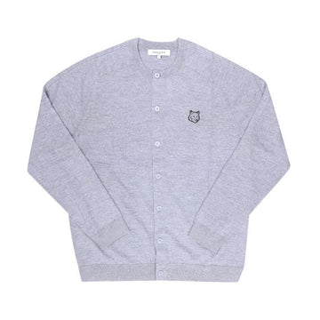 MAISON KITSUNE カーディガン QM00500KT1181 H150 グレー ヘッド フォックス パッチ メンズ カーディガン 157223404 [P]