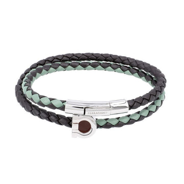SALVATORE FERRAGAMO Armband Leder klein mit zweifarbigem Geflecht 157314636 [P]