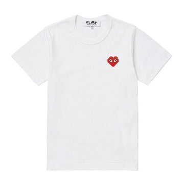 COMME DES GARCONS プレイレッドピクセルハートワッペン半袖Tシャツ P1T322 3 95275104 [P]