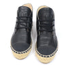 CHANEL Damen Espadrilles 35 aus schwarzem Lammleder mit CC-Logo 158336470 [P]