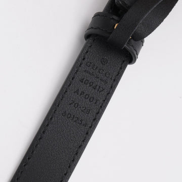 GUCCI GG Schnallen Leder Gürtel Schwarz Antik Messing 158090465 [P]